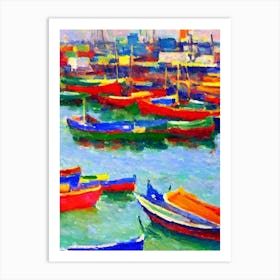 Port Of Dhaka Bangladesh Brushwork Painting harbour Art Print