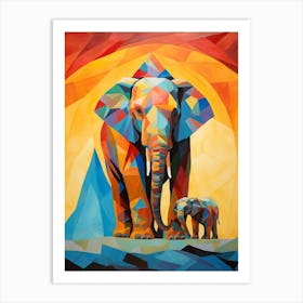 Elephant Abstract Pop Art 2 Art Print