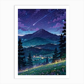 Night Sky Anime aesthetic 51 Art Print