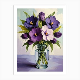 Purple Flowers In A Vase 2 Art Print