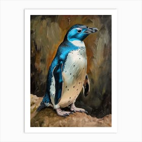 Galapagos Penguin Oamaru Blue Penguin Colony Colour Block Painting 3 Art Print