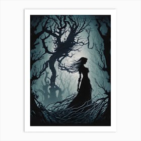 Dark Forest Lady Art Print