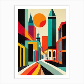 London City Street, Geometric Abstract 1 Art Print