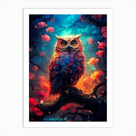 Owl In The Forest Art Print