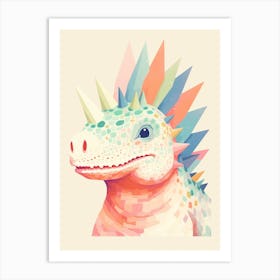 Colourful Dinosaur Kentrosaurus Art Print