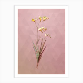 Vintage Freesia Botanical Art on Crystal Rose n.1901 Art Print