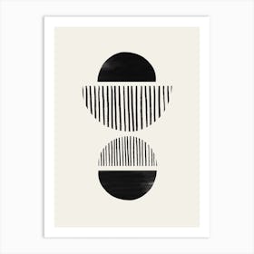Balancing Stripes 1 Black Art Print