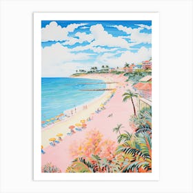 Cable Beach, Sydney, Australia, Matisse And Rousseau Style 3 Art Print