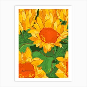 Sunflower Days Art Print