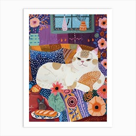 Tea Time With A Exotic Shorthair Cat 3 Art Print