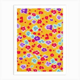 Petunia Floral Print Retro Pattern 2 Flower Art Print