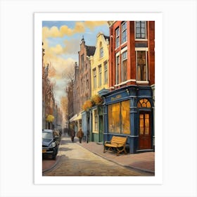 8.Streets of Amsterdam, Van Gogh, frescoes. Art Print