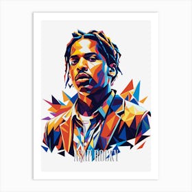 Asap Rocky Portrait WPAP Pop Art Art Print