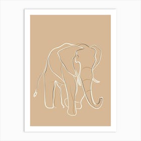 Elephant Drawing - Boho, Line Art 6 Art Print