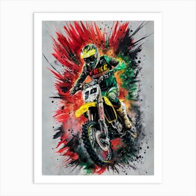 Motocross Rider Art Print