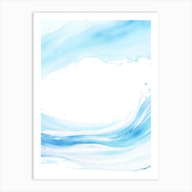 Blue Ocean Wave Watercolor Vertical Composition 34 Art Print