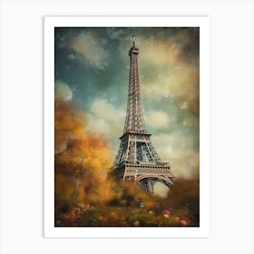 Eiffel Tower Paris France Oil Painting Style 3 Art Print