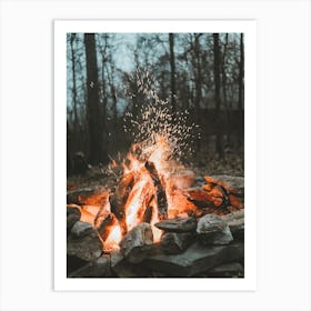 Camping Bonfire Art Print