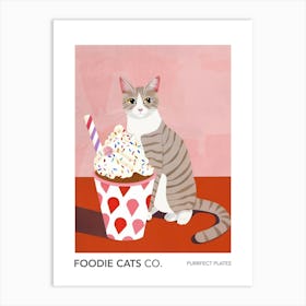 Foodie Cats Co Cat And Sundae 2 Art Print
