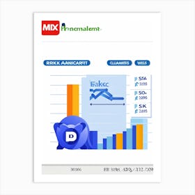 Finance Themed Logo Illustration Blending Elements Of A Piggy Bank Calculator And Stock Market Gr Art Print