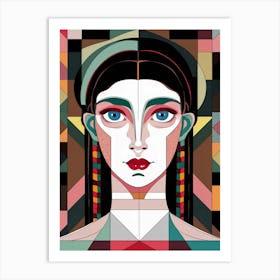 Woman With Blue Eyes Art Print