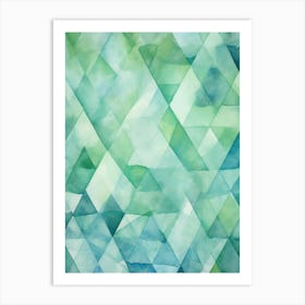 Abstract Watercolor Triangles Art Print