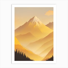 Misty Mountains Vertical Composition In Yellow Tone 32 Art Print