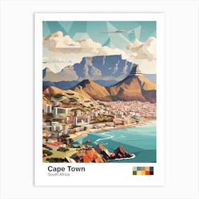 Cape Town, South Africa, Geometric Illustration 1 Poster Art Print
