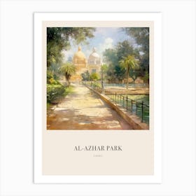 Al Azhar Park Cairo Egypt Vintage Cezanne Inspired Poster Art Print