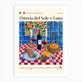 Osteria Del Sole E Luna Trattoria Italian Poster Food Kitchen Art Print