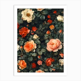 Wallpaper Roses Art Print