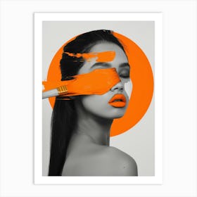 Orange Paint Brush Art Print