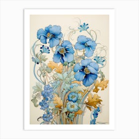 Blue Flowers Art Print