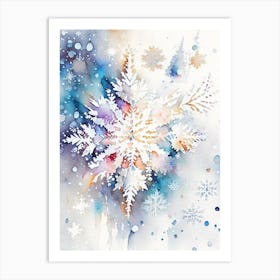 Pattern, Snowflakes, Storybook Watercolours 4 Art Print