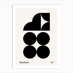 Geometric Bauhaus Poster B&W 33 Art Print
