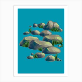 Rocks And Grass Art Print