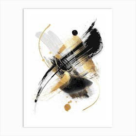 Abstract Black And Gold Painting 46 Art Print