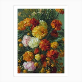 Marigold Painting 3 Flower Art Print