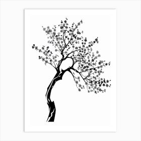Cherry Tree Simple Geometric Nature Stencil 1 1 Art Print