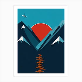 El Tarter, Andorra Modern Illustration Skiing Poster Art Print