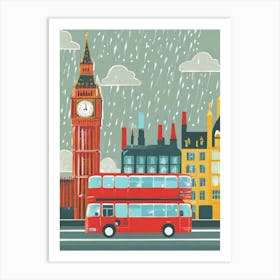 London In The Rain Art Print