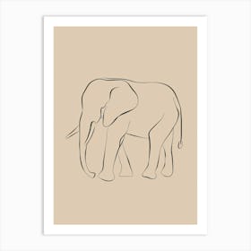 Elephant - Line Drawing Art Print