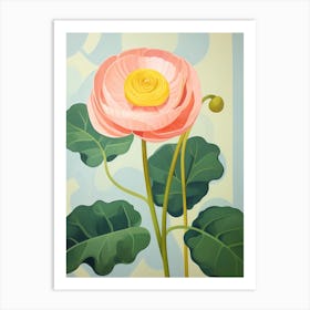 Ranunculus 4 Hilma Af Klint Inspired Pastel Flower Painting Art Print