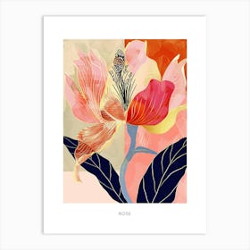 Colourful Flower Illustration Poster Rose 4 Art Print