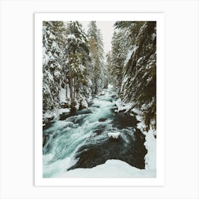 Pacific Northwest Winter River Art Print