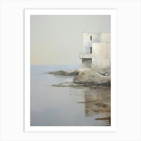 Vintage Painting House By The Sea Art Print