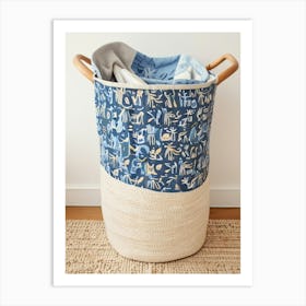 Blue And White Basket Art Print