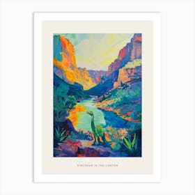 Dinosaur In The Canyon Painting 1 Poster Art Print