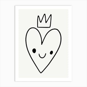 Heart With Crown Illustration Art Print