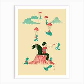 Tiny T-Rex Invasion Art Print